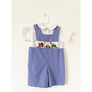 Toddler Boy Smocked Romper